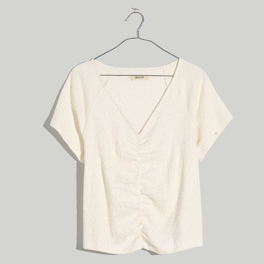 Madewell Knit Lightspun Ruched-Front Crop Top